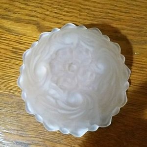 Indiana Wild Rose Frosted Glass Dessert Bowl
